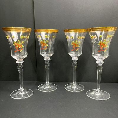 Mikasa Palatial Gold Holly Goblets/Iced Tea Glasses - Lot 6