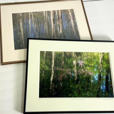Abstract Forest Reflection Prints (2) - Pencil Signed L. Peterson, Numbered 1/50 & 2/40