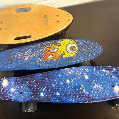 Elos Skateboard, Maple Wood Mini Longboard Cruiser & Two 22-inch complete skateboards