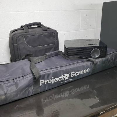 Optoma DLP Video Projector Model VDHDNT With Optional Visual Apex Projecto Screen