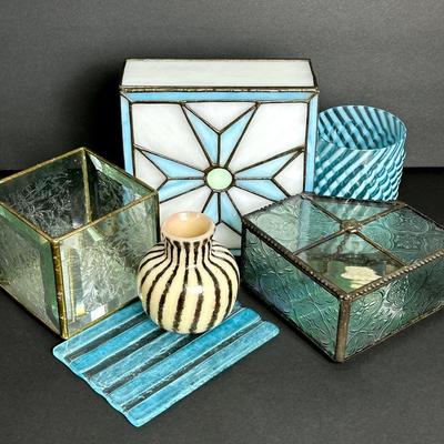 Art Glass Vases, Leaded Glass Boxes, Fused Trivet - Handcrafted