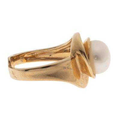 Cultured Freshwater Pearl, 14k Yellow Gold Ring
