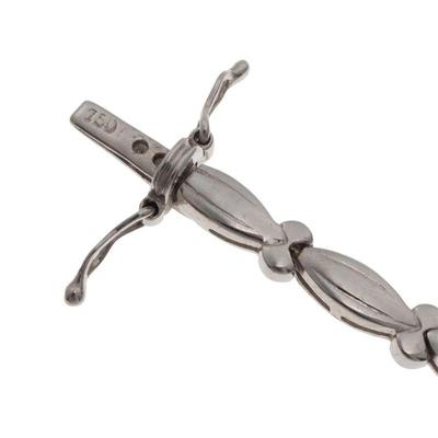 Diamond, Ruby, 18k White Gold Bracelet