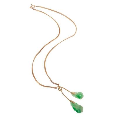 Jade, 14k Yellow Gold Necklace