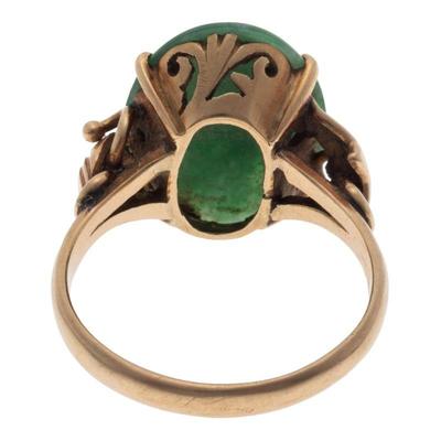 Nephrite, 14k Yellow Gold Ring