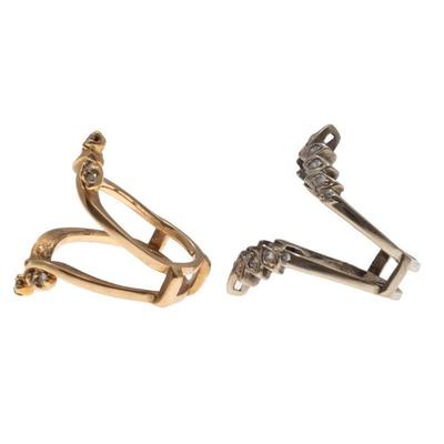 Collection of Two Diamond, 14k Guard Rings