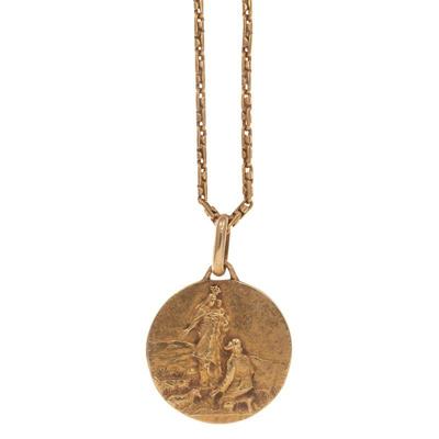 18k Yellow Gold Religious Necklace