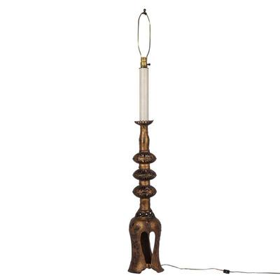 Archaic Chinese Style Candlestick, Now a Lamp, After James Mont (1904-1978)