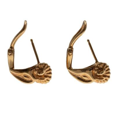 Pair of 14k Yellow Gold Ram's Head Earrings
