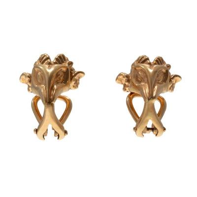 Pair of 14k Yellow Gold Ram's Head Earrings