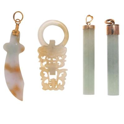 Collection of Jade, Gold, Gold-Tone Pendants