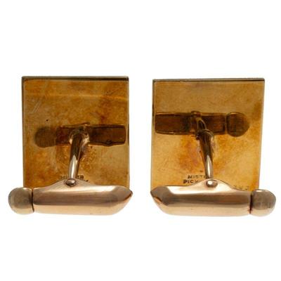 Pair of 14k Yellow Gold Religious Cufflinks