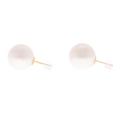Pair of South Sea Cultured Pearl, 18k Yellow Gold Earrings