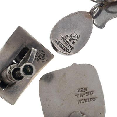 Collection of Vintage Mexican Sterling Ear Clips