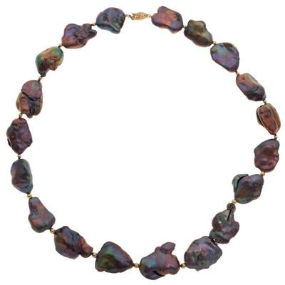 Baroque Freshwater Cultured Pearl, 14k Necklace