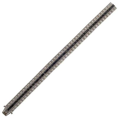 Art Deco Diamond, Onyx, 18k White Gold Bracelet