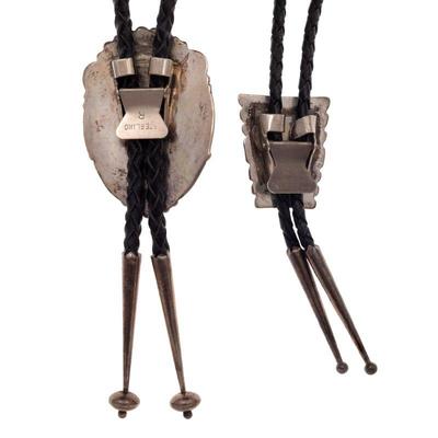 Two Turquoise, Sterling Silver Bolo Ties