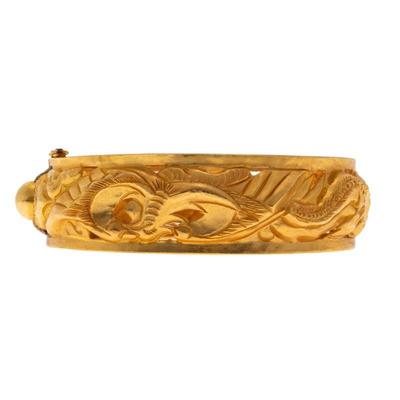 Chinese 22k Yellow Gold Dragon Bracelet