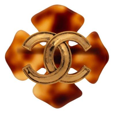 Chanel Resin, Gold-Tone Brooch