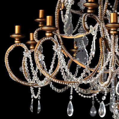 Fifteen Light Rococo Style Chandelier. Late 19th Century