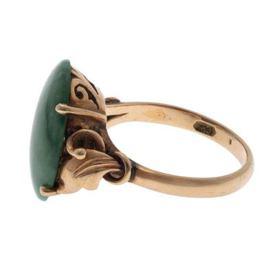 Nephrite, 14k Yellow Gold Ring