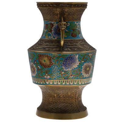 Chinese ChamplevÈ Enamel and Bronze Vase