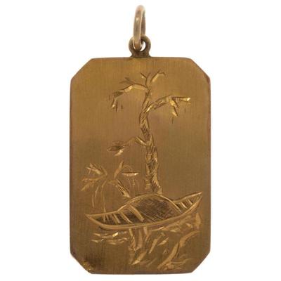 Chinese 14k Yellow Gold Pendant