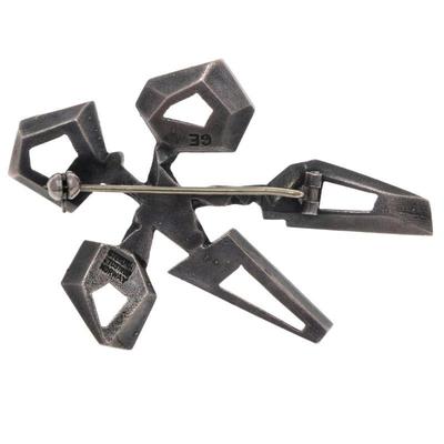 Modernist Sterling Silver Pin, J. Tostrup