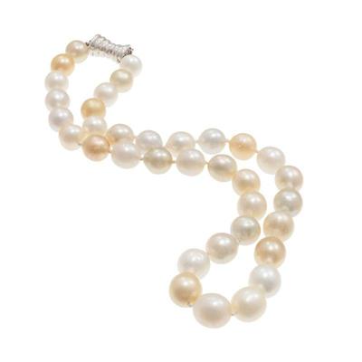 South Sea Cultured Pearl, 14k White Gold Necklace