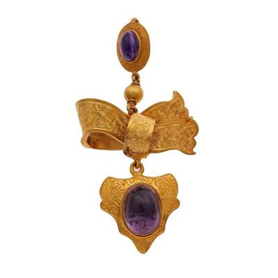 Amethyst, 9k Yellow Gold Pendant