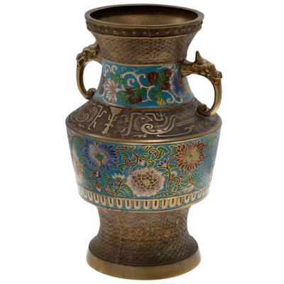 Chinese ChamplevÈ Enamel and Bronze Vase