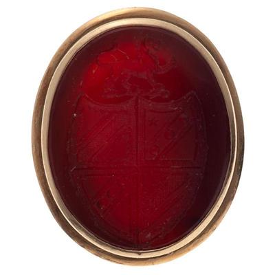 Carnelian Intaglio, 14k Yellow Gold Ring
