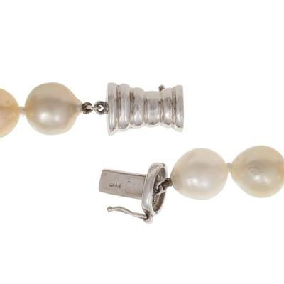 South Sea Cultured Pearl, 14k White Gold Necklace
