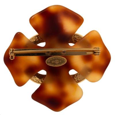 Chanel Resin, Gold-Tone Brooch