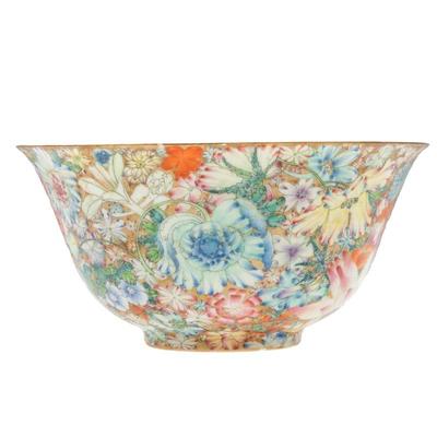 Millefleurs Decorated Porcelain Bowl