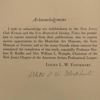 FLOCKHART, LOLITA L. W., Art and Artists in New Jersey