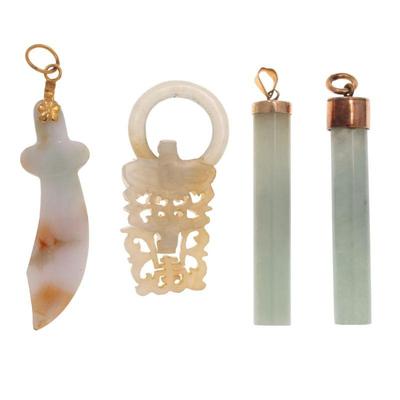 Collection of Jade, Gold, Gold-Tone Pendants