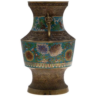 Chinese ChamplevÈ Enamel and Bronze Vase