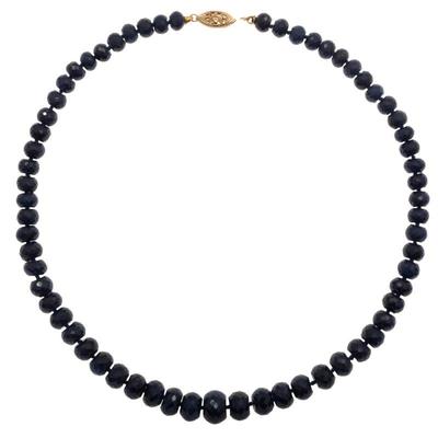 Graduated Sapphire, 14k Yellow Gold Necklace