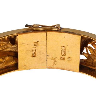 Chinese 22k Yellow Gold Dragon Bracelet
