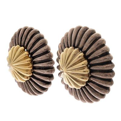 Pair of Lagos Caviar 18k, Sterling Silver Ear Clips