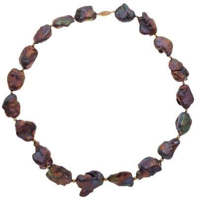Baroque Freshwater Cultured Pearl, 14k Necklace