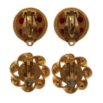 Chanel, Two Pairs of Gripoix, Simulated Pearl, Gold-Tone Ear Clips