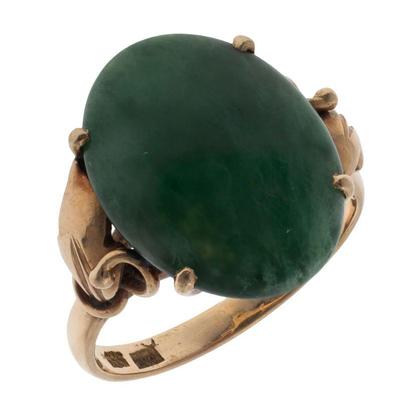 Nephrite, 14k Yellow Gold Ring