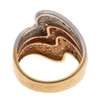 Diamond, Platinum, 18k Yellow and Rose Gold Ring