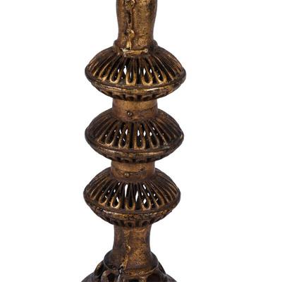 Archaic Chinese Style Candlestick, Now a Lamp, After James Mont (1904-1978)