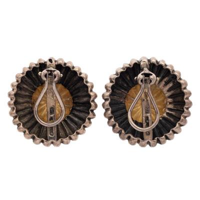 Pair of Lagos Caviar 18k, Sterling Silver Ear Clips
