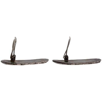 Pair of Charles Loloma Sterling Silver Ear Clips