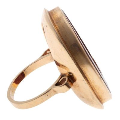 Carnelian Intaglio, 14k Yellow Gold Ring