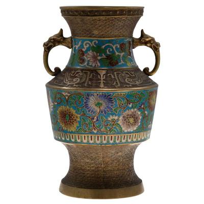 Chinese ChamplevÈ Enamel and Bronze Vase